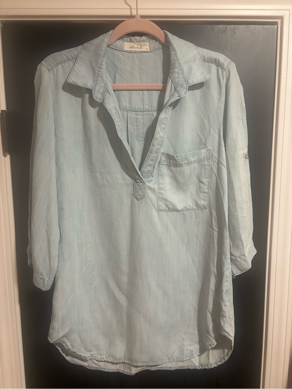 Bella Dahl Light Blue Washed Tunic Shirt